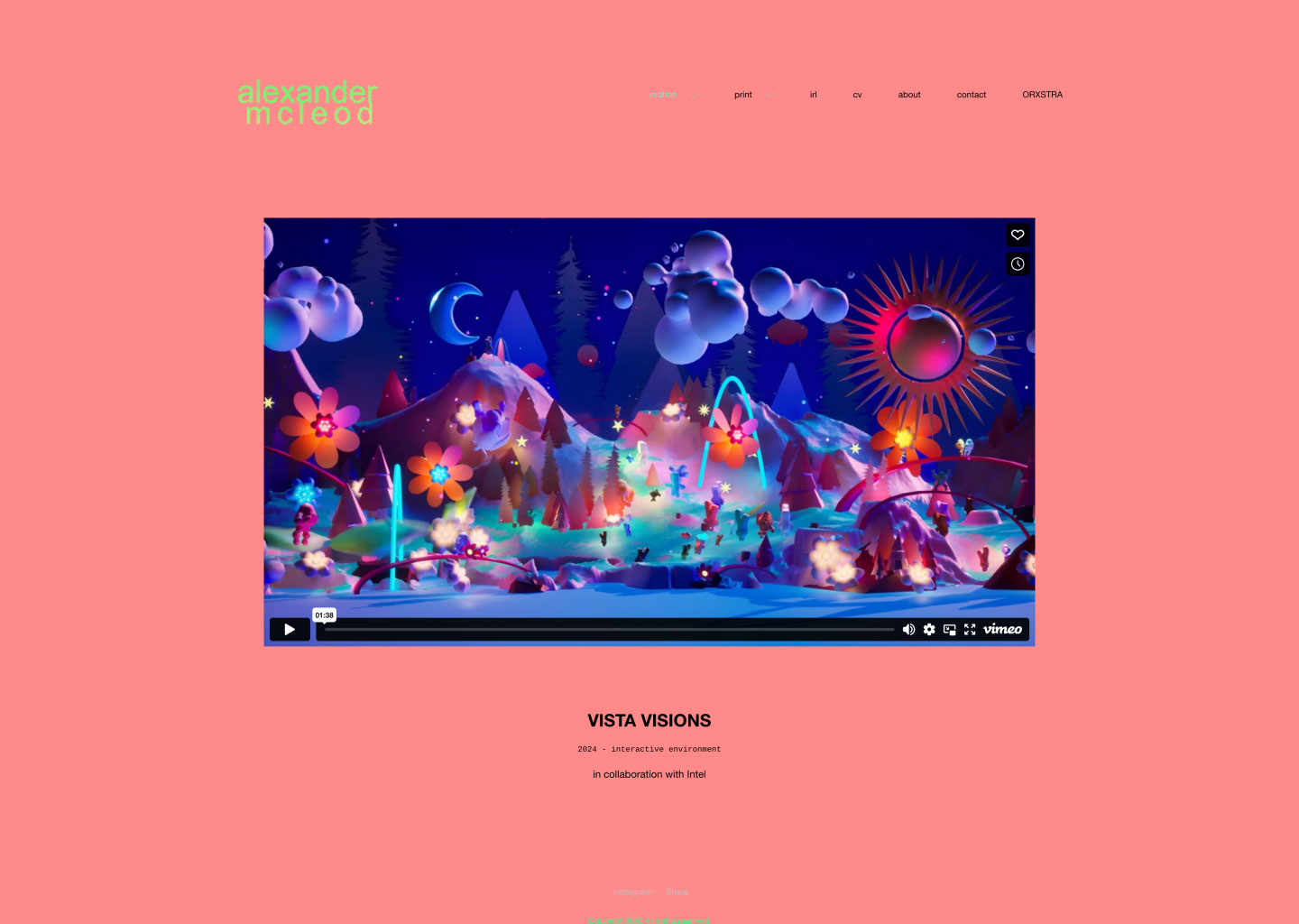 Artist creative portfolio website