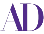 Purple AD logo on a dark green background
