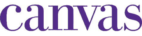 Purple Canvas text on a dark green background