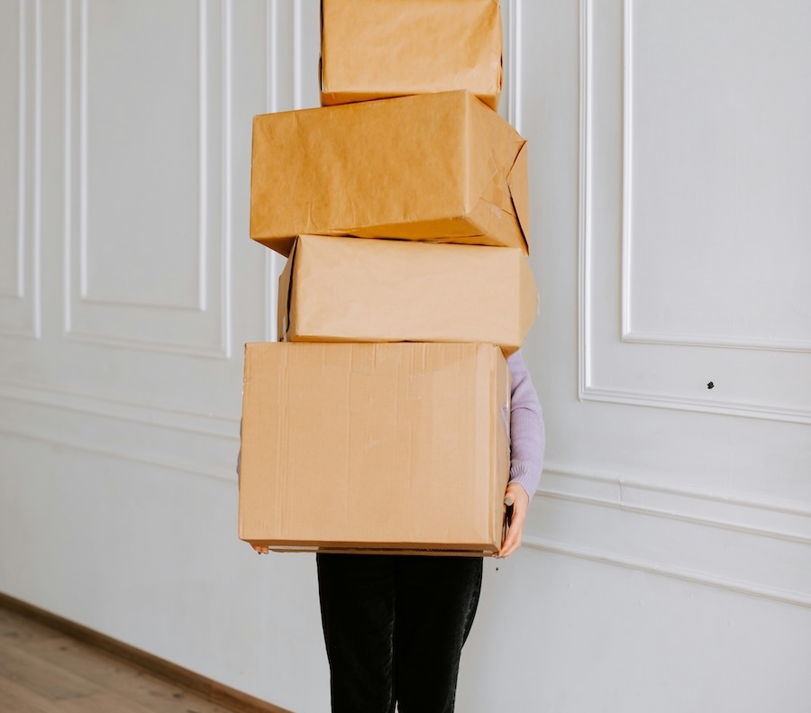 person holding boxes