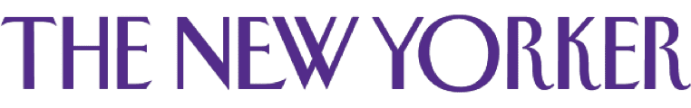 Purple The New Yorker text on a dark green background